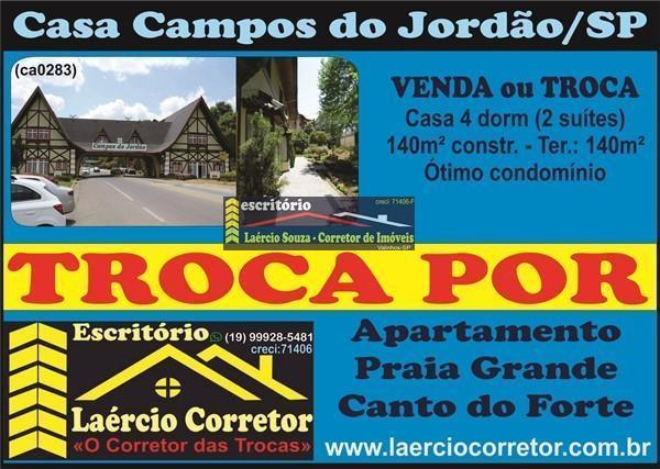 Casa Condomínio Venda em Campos do Jordão / SP, Estuda Permutas