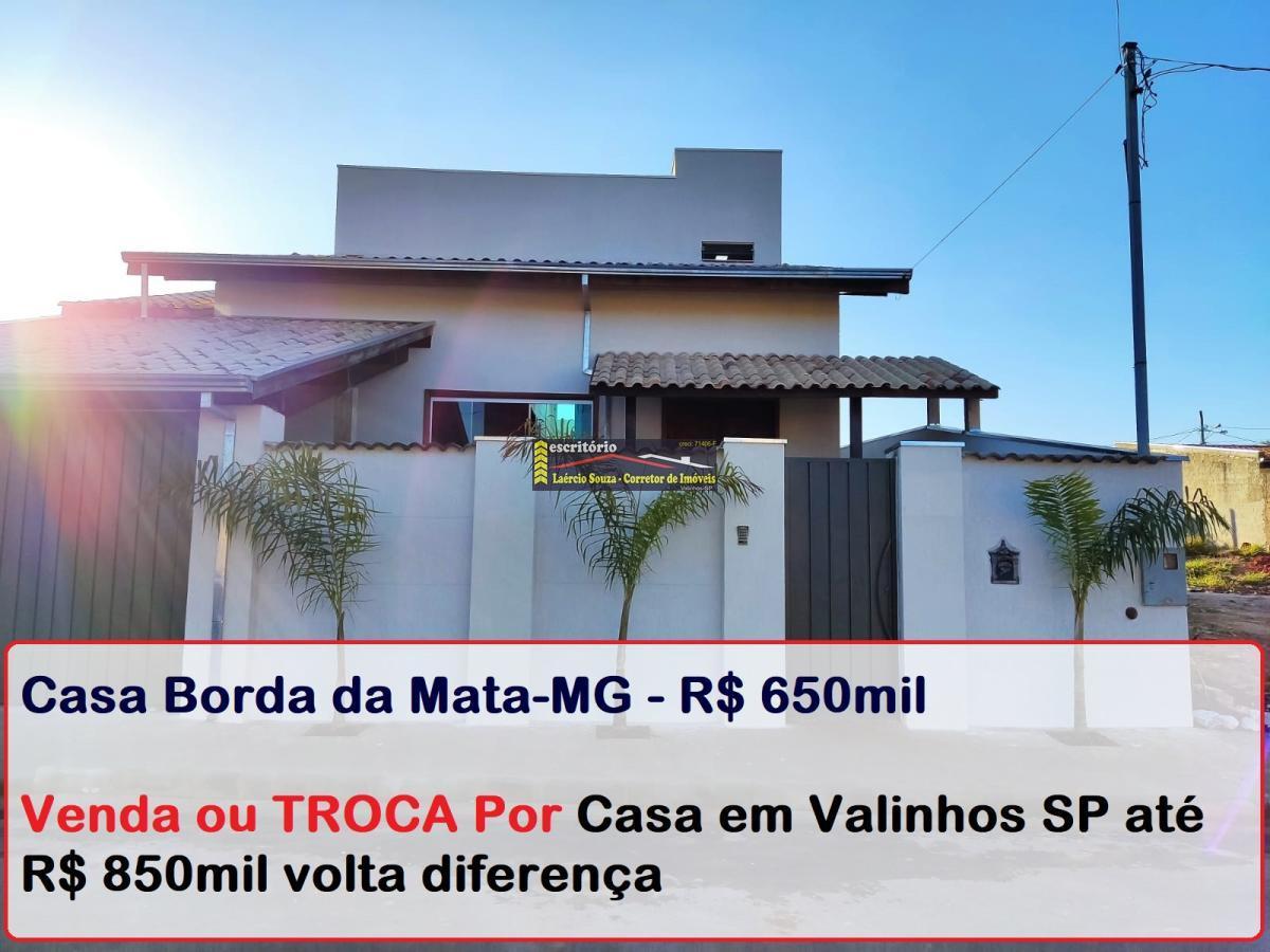 Casa à Venda em Borda da Mata MG, 180m² constr, 3 dorms (1 suíte), Piscina, Venda ou Troca Casa Maior Valor Valinhos SP