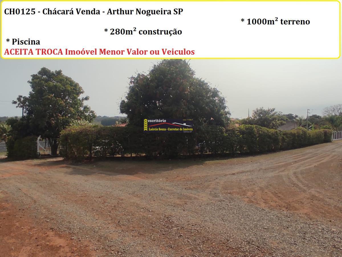 Chácara a Venda Arhur Nogueira SP, R$ 800mil Aceita Imóvel Mnaor Valor ou Veículos