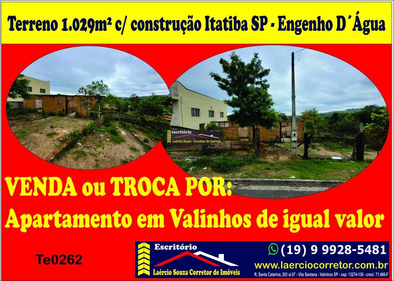 Terreno Venda em Itatiba com 1129m² com construção Engenho D`Água - R$ 250mil ou Troca Por Apartamento Valinhos