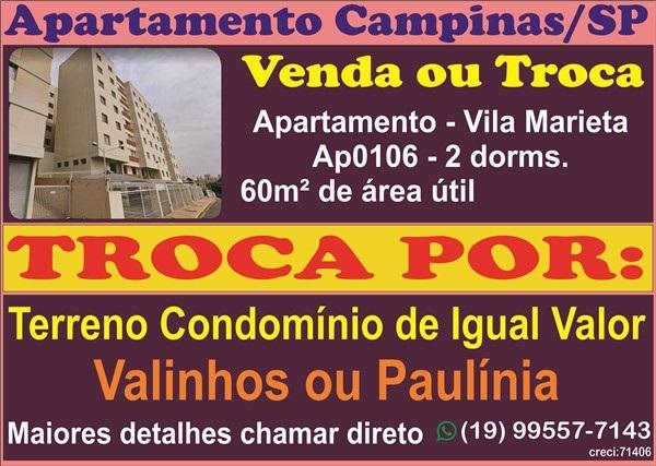 Apartamento Para Venda, Edifício Solimões Amazonas No Bairro Vila Marieta, Localizado na Cidade De Campinas / SP.