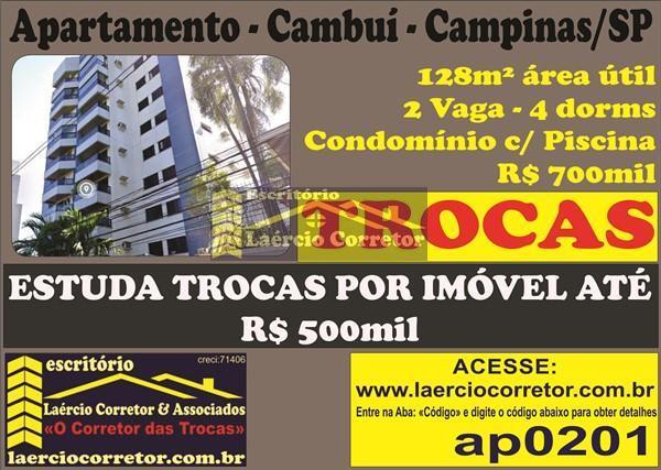 Apartamento Venda em Campinas SP, no bairro Nova Campinas Av. Norte Sul, Aceita Permutas imóveis até R$ 500mil
