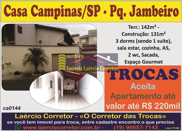 Casa para Venda em Campinas / SP no bairro Parque Jambeiro
