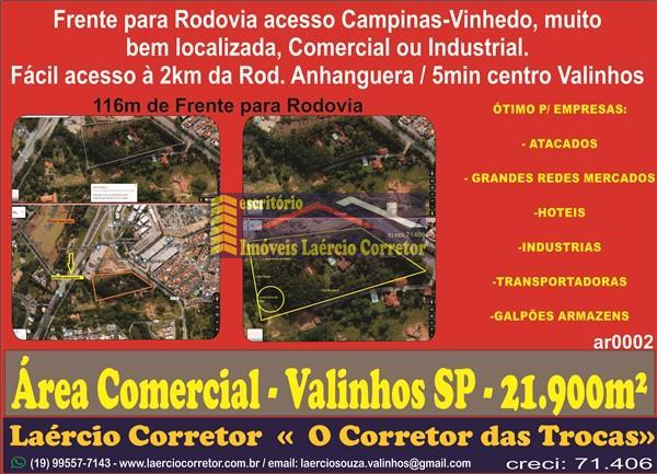 Área Comercial Venda em Valinhos SP, OTIMA PARA ATACADISTA, Consessionárias Veículos, Logistica.
