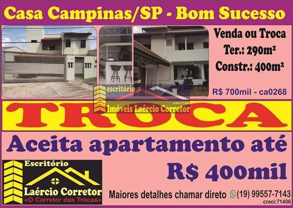 Casa para Venda em Campinas / SP no bairro Jardim Bom Sucesso