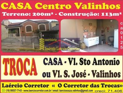 Casa para Venda, em Valinhos, bairro Vila Clayton, 3 dormitórios, 1 banheiro, 2 vagas