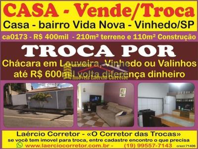 Casa para Venda, em Vinhedo, bairro Capela, 3 dormitórios, 2 banheiros, 1 suíte