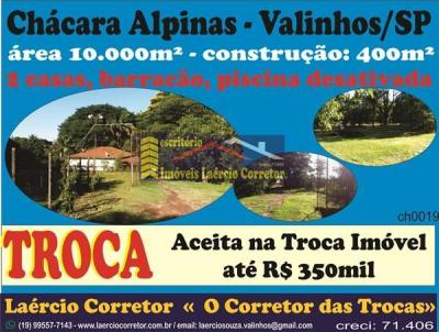 Chácara para Venda, em Valinhos, bairro Chácaras Alpina, 6 dormitórios, 3 banheiros, 1 suíte, 10 vagas